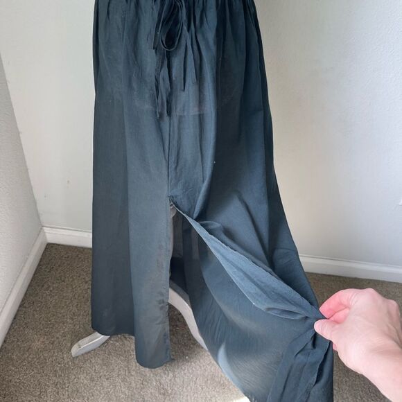 J. Crew Cotton Voile Side Tie Beach Swim Cover Up Skirt in Black - Picture 11 of 12